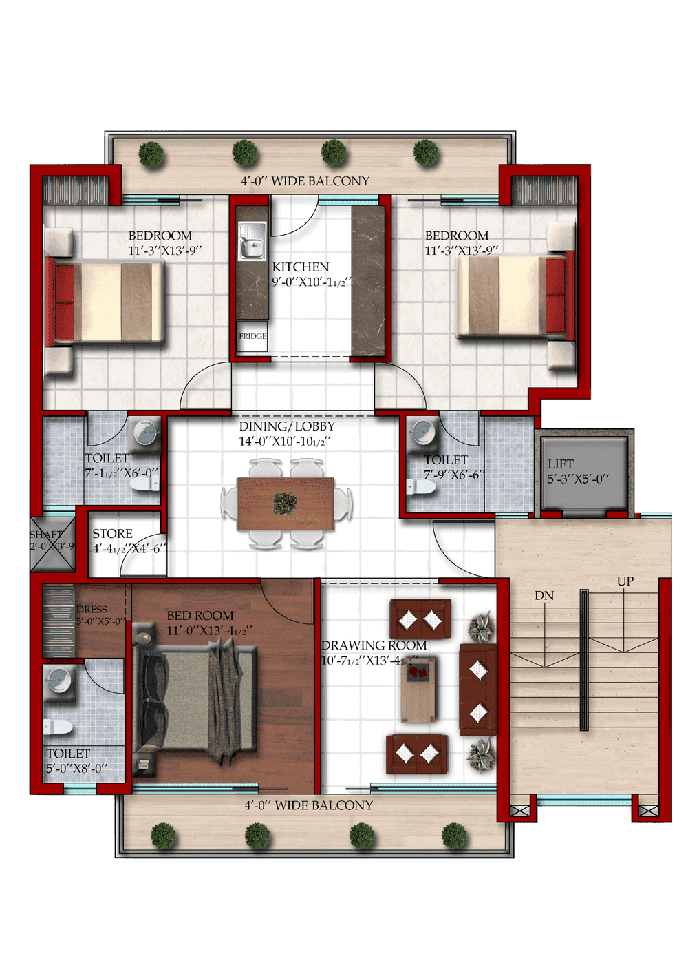 Bollywood Green City Luxury 3BHK Floor Site Plan 2